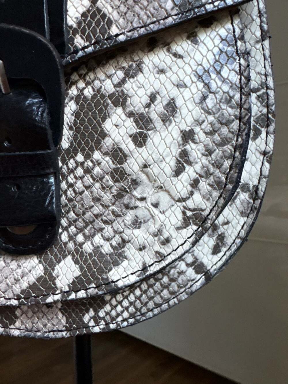 Patricia Nash Padova Leather Crossbody Saddle Bag-Smoke Python-NWT. - Picture 2 of 13